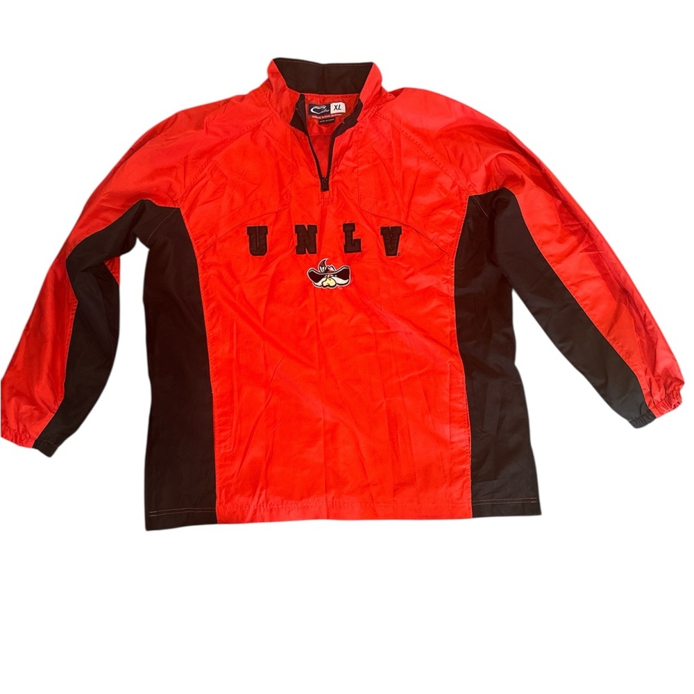 Black and Orange Lightweight Shirt Jacket with Half-Zip